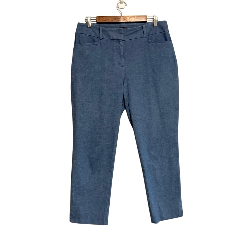 Ann Taylor Loft Julie Riviera Pant Cotton Stretch Straight Ankle Blue Coastal 8
